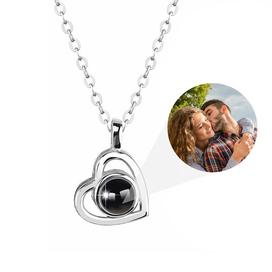 Projection Heart Photo Memory Necklace